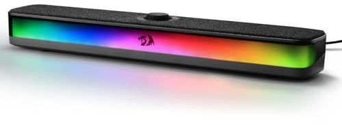 Redragon GS515 RGB Desktop Soundbar, 2.0 Channel Stereo Computer Speakers for Desktop with BT 5.3, USB-C/USB Powered, Black