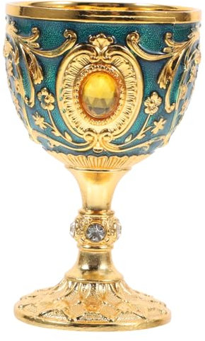 ULTECHNOVO Cáliz Dorado Vintage Resistente para Rituales Copa Creativa Antigolpes para Cócteles y Vino Diseño Clásico y Elegante para Ocasiones Especiales