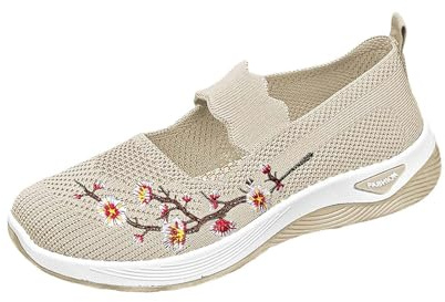 Ortopediska skor, damsneakers, utan snörning, slip-on, promenadskor, platå, maskerade, barfotaskor med dämpning, sportskor, nätminnesskum, fritidsskor, snabbtorkande sneakers