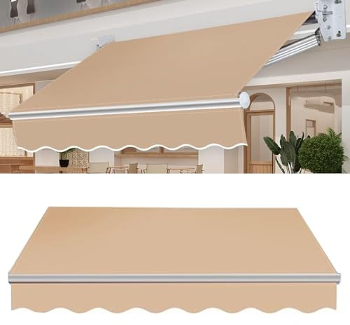 Copertura per tenda da sole in poliestere resistente all'acqua (6 x 2 m), resistente, per giardino, patio, terrazza e cortile, 280 g