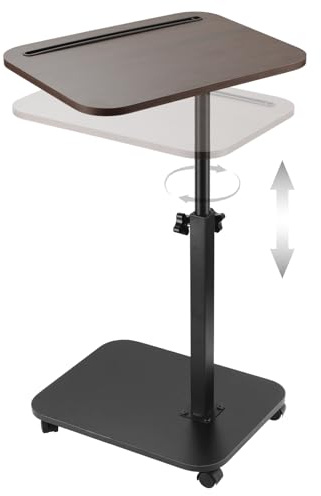 AKOLAFE Tavolino regolabile in altezza a 360° girevole a forma di C, tavolino da caffè, tavolino da caffè 30 x 40 cm, vassoio TV pieghevole con ruote, comodini alti per soggiorno, camera da letto