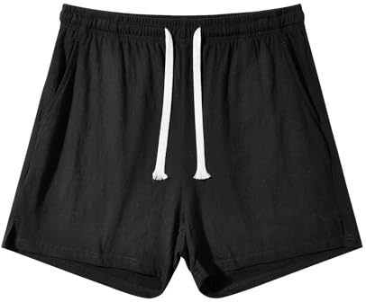 Amy Coulee sovbyxor, män, kort bomull 10 cm, lätta sovshorts, korta pyjamasbyxor med fickor