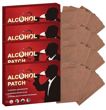 4 box Anti Alkohol Pflaster, 10pcs Pflaster Gegen Alkoholsucht, WasserfestePflaster Zur Alkoholprävention, Tragbarer Körperpflege-Patch Zur Regulierung Und Erholung Des Körpers Für Teenager Vater