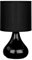 Premier Housewares E14 40 W Small Edison Screw with Bulbus Ceramic Table Lamp in Fabric Shade - Black