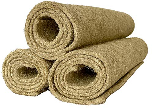 Pemmiproducts Nager-Teppich aus 100% Hanf, 100 x 40 cm ca. 5 mm dick,3er Pack, (EUR 6,97 je Stück), Nagermatte, Hanfmatte geeignet als Käfig Bodenbedeckung für Nagetiere und Kleintiere, Nagerteppich