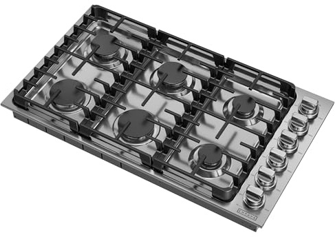 Empava 36 in. Gas Stove Cooktop 6 Italy Sabaf Sealed Burners NG/LPG Convertible in Stainless Steel