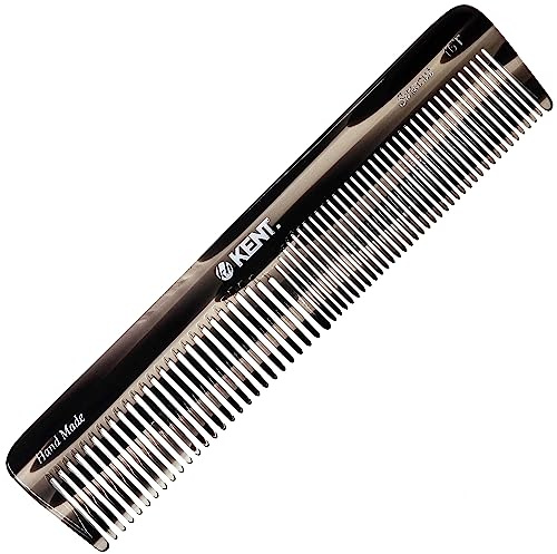 Kent 16T G Black Graphite Fine and Wide Tooth for Daily Grooming,Handmade Styling Comb for All Hair Types,Wet or Dry Hair Detangling Comb for Men and Women,Saw Cut Hand Polished,Made in England