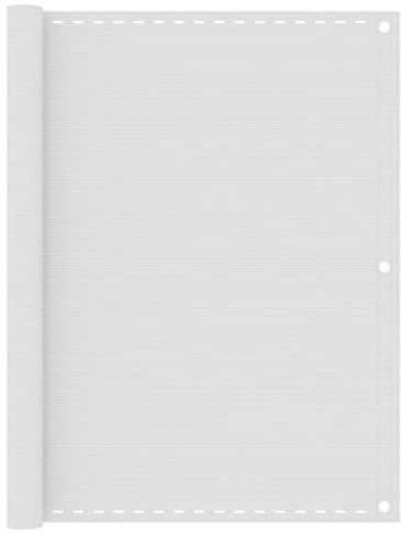 vidaXL Toldo para Balcón Parasol Pantalla Privacidad Malla Ocultación Patio Jardín Terraza Protección Impermeable HDPE Blanco 120x500 cm