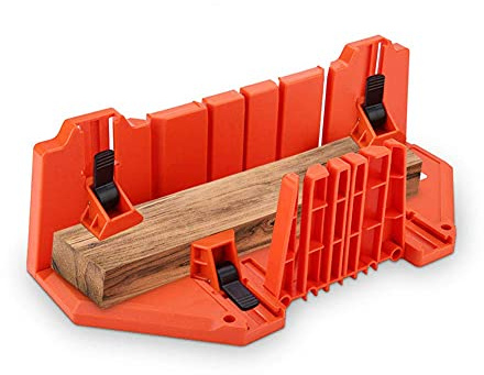 Miter Saw Box Miter Box 0° 22.5° 45° 90° 4 Types of Angled Pruning Wood Cutting Hand Saw for Miter Cutting (Saw not included)