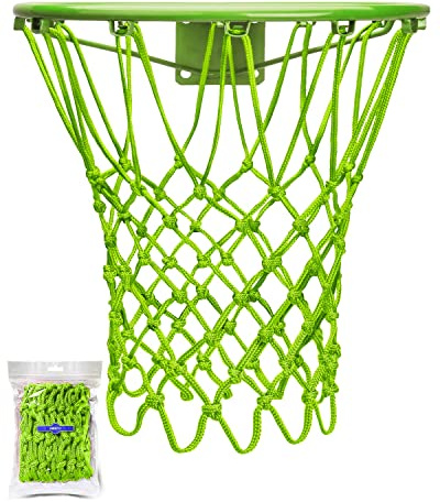 XXXYYY Green Basketball Net Outdoor Heavy Duty, 2022 Newest Professional On-Court Quality [6.88Ounce], Fits Outdoor Standard Size Hoop, All Weather Anti Whip-12 Loops