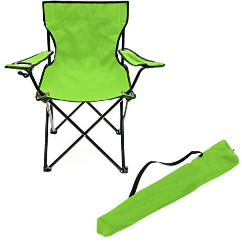 Trademark Innovations Portatile Pieghevole Lime Sedia da Campeggio, Lega di Acciaio e Poliestere, 19.5L x 31 W x 34.5 H