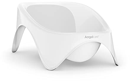 Angelcare Erweiterbare Babybadewanne 2-in-1 mit integrierter Babywippe, weiches Material, bequem, hygienisch und schimmelresistent, schnell trocknend, einfache Handhabung, minimaler Wasserverbrauch.