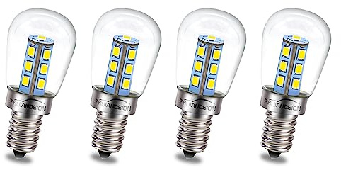 Ruiandsion Lampadina LED E12 12V 24V 10-30V (Bianco), 2835 13SMD, Attacco a Vite E12, per Macchina del Ghiaccio, Distributore d'Acqua, Lampade di Sale - Confezione da 4