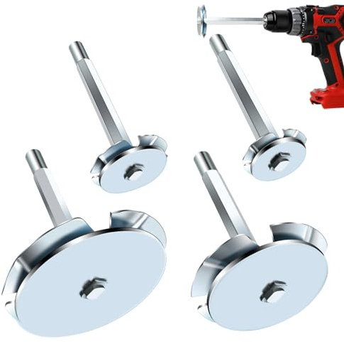 PVC Pipe Reamer, 4Pcs PVC Fitting Saver Tool for Removing SCH 40 from Hub, 1-1/2 In, 2 In, 3 In, 4 In Head, Bit Socket Saver Set for PVC Plumbing, Fits 1/2 Variable Speed Power Drill