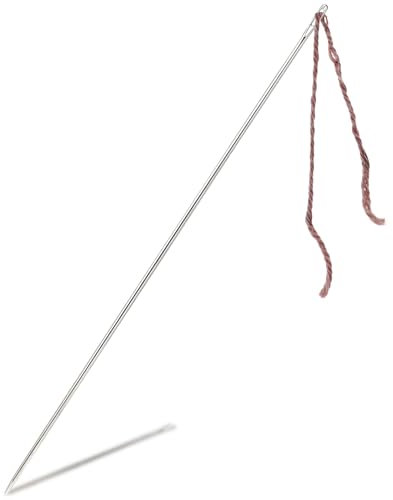 12 inch Upholstery Needle Large Sewing Needle Long Sewing Needles Professional Upholstery Needle Hand Sewing Leather,Tapestry,Embroidery,for Home or Work.(Silver, 12 Inch)