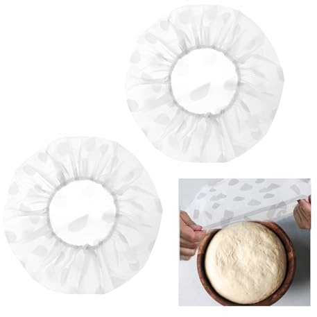 2 cubiertas para alimentos, pan, accesorios para hornear, cesta de fermentación, cesta de fermentación, lámina de fermentación, redondas, cuencos, cubierta de goma, accesorios, cubierta para cesta de