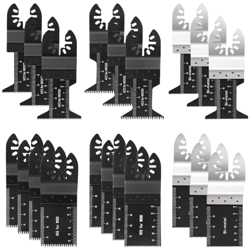 Multitool Sägeblätter,20PCS Multitool Zubehör Holz Kunststoff Metall Multifunktionswerkzeug Zubehör Set,Multimaster Sägeblätter für Bosch Makita Fein Einhell Dewalt Milwaukee Ryobi und Mehr