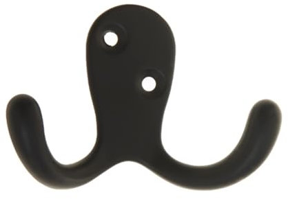 Aretro Hooks Hangers, Double Vertical Heavy Duty, Matt Black, Robe Hook, Coat Hook, Back of Door, Wall Hanger (Double Vertical Heavy Duty, Matt Black)