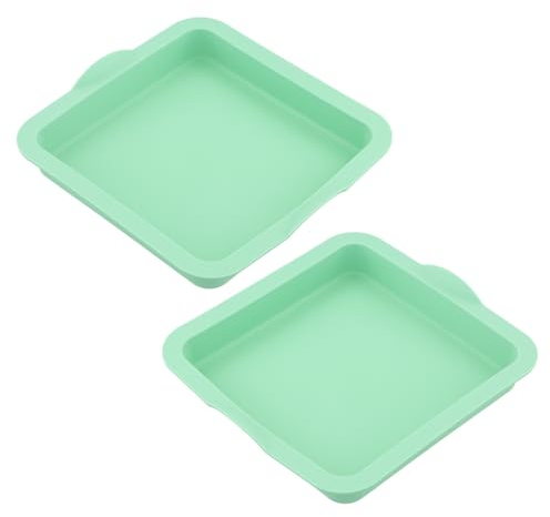 volumoon 2 Pezzi Stampo Torta Silicone, Stampi in Silicone da Forno Quadrati Antiaderenti, Stampi da Forno, Teglia Quadrata per Torte, Riutilizzabili per Torta a Strati, Torta Arcobaleno