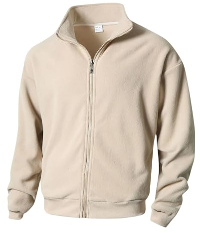 Frühling Winter Herren Regular Stehkragen Slim Fit Warme Jacke Herren Langarm Zip Up Ohne Kapuze Winddicht Quiltedjacke 2024 Freizeit Einfarbig Cardigan Jacke mit Taschen für Männer