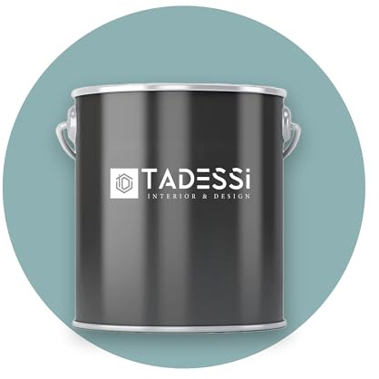 TADESSI Wall Select Wandfarbe Blau - Laugenblau - abwaschbare Innenfarbe matt - Dispersionsfarbe - Geruchsarm und Lösemittelfrei - 1 Liter Gebinde