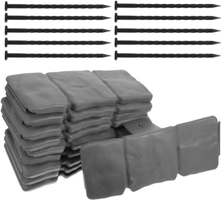 Sosoport Bordatura Per Prato Confezione Da 10 Bordatura in Plastica Per Esterni Aspetto Pietra Facile Da Installare Per Uso Esterno