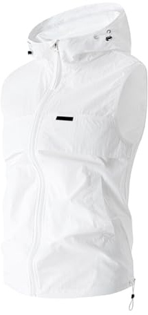 Generisch Veste de course légère sans manches pour homme - Respirante - Imperméable - Coupe-vent - UPF 50+ - Séchage rapide - Course à pied - Poches de fitness - Imperméable - Vêtement de sport
