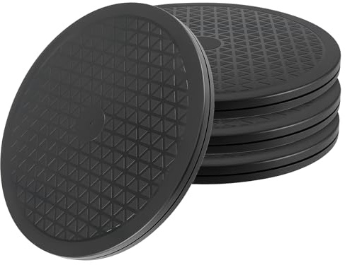 PUCSIQ Pack of 2 Turntable 25 cm with Steel Ball Bearings, 360° Rotating Plate Made of Robust Plastic for Kitchen Appliances / Plants / Monitors - Maximum Load 25 kg