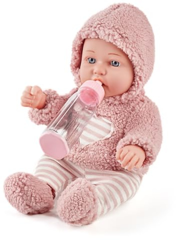 Enjoyin 12 Inch Baby Doll Set for Girls – Washable Accessories Includsd Pink Cloths, Pacifier, Blanket, Feeding Bottle – Ideal Toddler Gift for 3+, Perfect for Play and Cuddles.