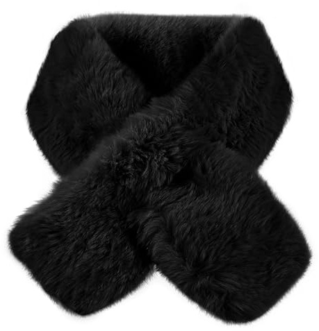 LEHEEYWT Fur Scarf, Warm Winter Scarf for Women UK Windproof Fur Collar, Soft Neck Warmer Women Rectangle Fluffy