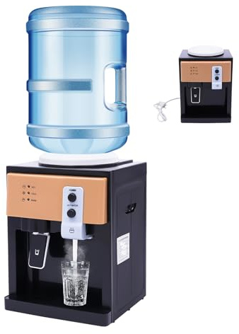 BTGSHYNM Dispensador de agua eléctrico de 550W, dispensador de agua de mesa frío y caliente con calentamiento rápido y refrigeración, indicador de funcionamiento, potencia, bandeja de recolección