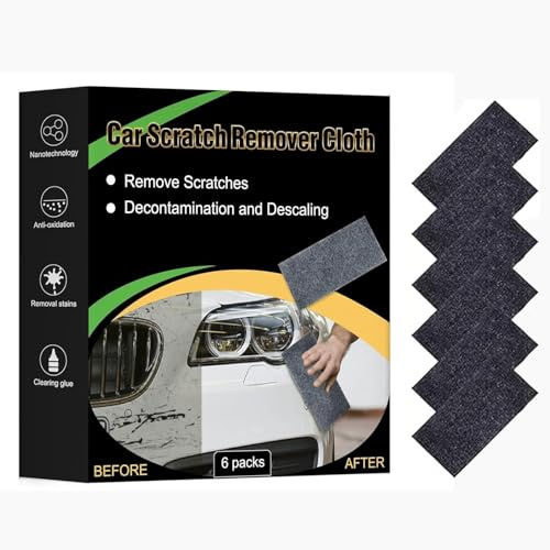 Nano Polix Scratch Remover, Panno per Rimuovere Graffi e Iucidare – Rimuove Graffi, Segni di Graffi, Ossidazione e Catrame in 60 Secondi – Nanotecnologia – Riutilizzabile(10 cm × 20 cm, 6 pezzi)