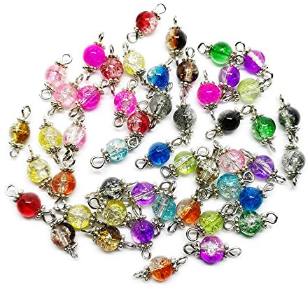 Beading Station Handcrafted Beaded Pieces ~ Create Your Own Jewelry in an Easy Way ~ (50pcs Daisy Crackle Links 6mm)