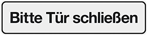 Metafranc Klebeschild Bitte Tür schließen - 200 x 48 mm / Beschilderung / Infoschild / Türschild / Gewerbekennzeichnung / Grundstückskennzeichnung / Orientierung / 504240