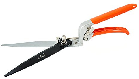 Q-yard QY-741F Flower Bed and Grass Shear - Extra Sharp Garden Hand Pruners, Easier Cutting, Comfortable Ergonomic, Less Effort - Gardening Scissors for Men & Women , Orange