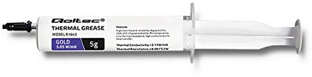 Qoltec Värmeledande pasta 3,05 W/m-K 5g Guld, 12 μm, 2,48 g/cm³, spruta, 51642