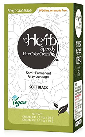 Herb Speedy PPD Free Hair Dye, Ammonia, Paraben Free Hair Color Soft Black Odorless, No more Eye and/or Scalp Irritations From Coloring For Sensitive Scalp