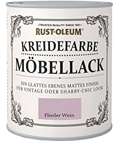 Rust-Oleum Kreidefarbe Möbellack, auf Wasserbasis, hohe Ergiebigkeit, kein Schleifen oder Grundieren, Flieder Wein - rosa, 750ml