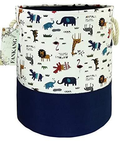 FANKANG Laundry Hamper Storage Bins Nursery Hamper Canvas Foldable Large Storage Baskets for Kids Toys Room, Nursery, Home,Gift Basket, Office, Bedroom, Clothes (Animal)