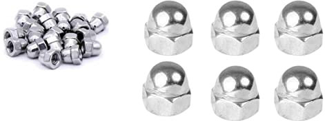 Stainless Steel Cap Nuts Hex Acorn Dome Head M3 M4 M5 M6 M8 M10 Marine Grade Nut for Screws Bolts Fasteners, Rust-Resistant Hardware, DIY Home Improvement Outdoor Projects - Pack of 6 (M4)