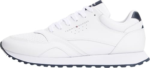 Tommy Hilfiger Herren Runner Sneaker New Eva aus Leder, Weiß (White), 41