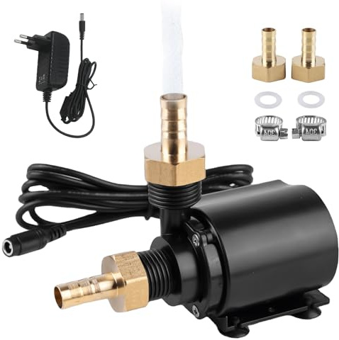 Pompa dell'acqua 12 V, 800 l/h, 5 m, piccola pompa dell'acqua con regolazione della velocità, pompa per laghetto, pompa sommergibile, pompa per acquario, pompa per fontane, sistema di circolazione