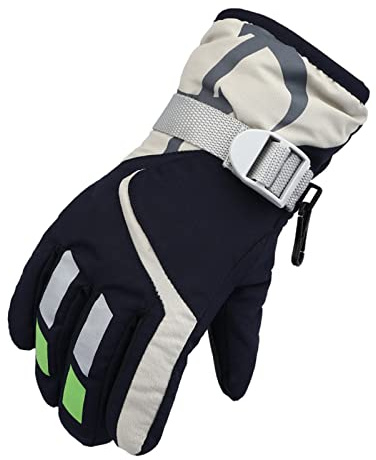 Gants Ski Enfant d'hiver Mitaine Moufle Imperméables Gants de Snowboard Gloves à écran Tactile pour Fille Garçon 6-12 Ans