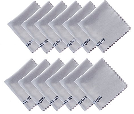 Wisdompro 12-Pack 4.75 x 4.75 Inches Microfiber Cleaning Cloth for Camera Optical Lens, Glass, Cell Phone, iPad, Tablet, Laptop, LCD TV, Computer Screen, Monitor and Other Device Surface