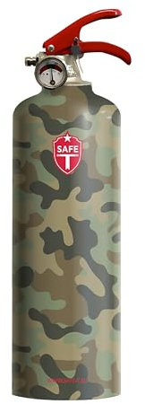 SAFE‑T Extincteur Compact Décoratif – Protection Multi‑Usage Voiture & Maison, Bureau - Efficacité Feux ABC - Objet Déco Original Pour Bar, Cuisine, Salon, Idée Cadeau Sécuritaire – Conforme Normes CE