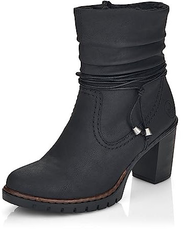 Rieker Damen Klassische Stiefeletten Y2591, Frauen Stiefeletten,übergangsschuhe,Stiefel,Bootee,Booties,halbstiefel,schwarz (01),40 EU / 6.5 UK