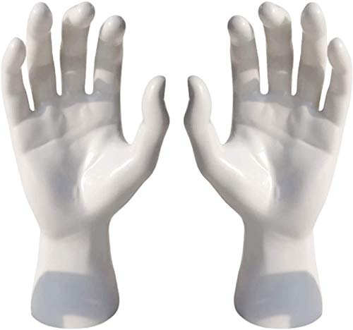 koTTIYA 1 Pair Hand Mannequin Jewelry Display Stand Male Hand Model Bracelet Bangle Gloves Ring Display Stand Organizer Bracelet Holder - White