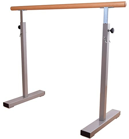 Barre de ballet mobile sur pied en bois, hauteur réglable 28 kg - 160 cm