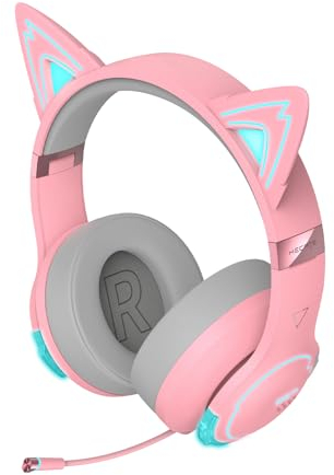 Edifier Hecate G5BT Wireless Gaming Headset, Retractable Dual Mic ENC, Over-Ear Headphones, Soft Shape Ear Pads, Hi-Res Audio, H+ Sound, RGB Light