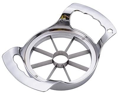 Apple Slicer - Descorazonador de manzanas extra grande de 8 cuchillas, cortador de manzana ultra afilado de acero inoxidable, picador, divisor
